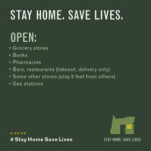 Stay Home, Save Lives, Open: 